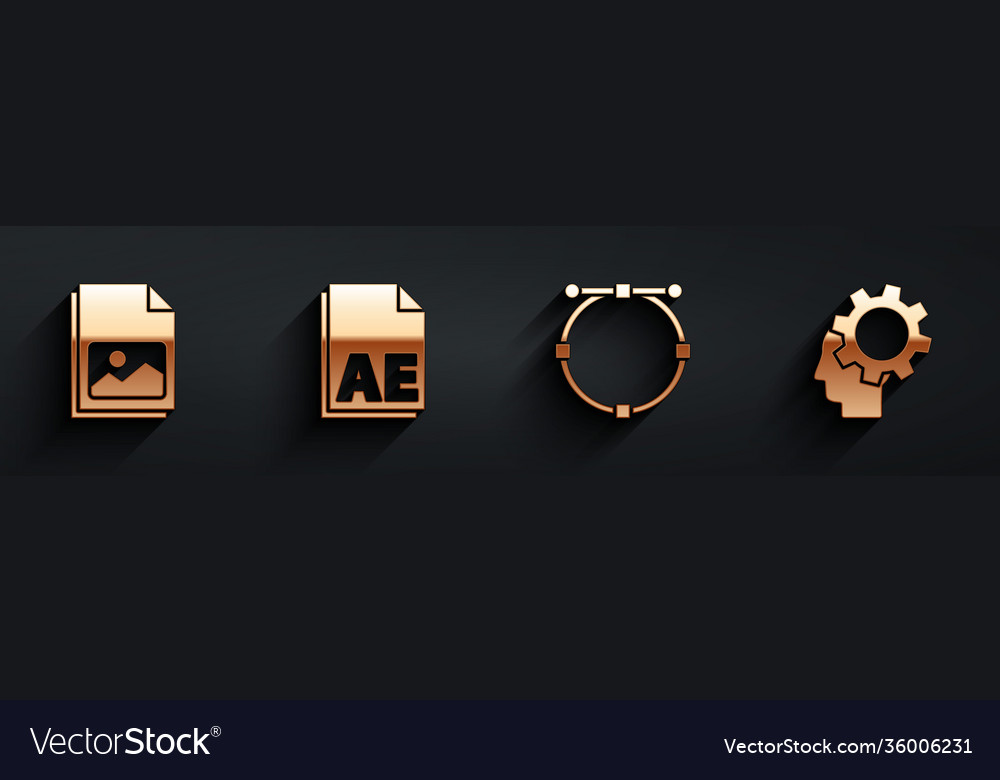 Set picture landscape ae file document circle vector image Set picture landscape ae file document circle