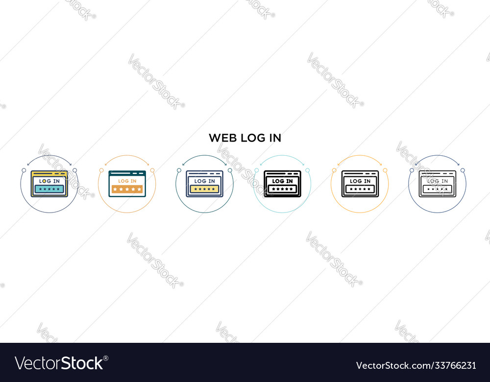 Web log in icon filled thin line outline
