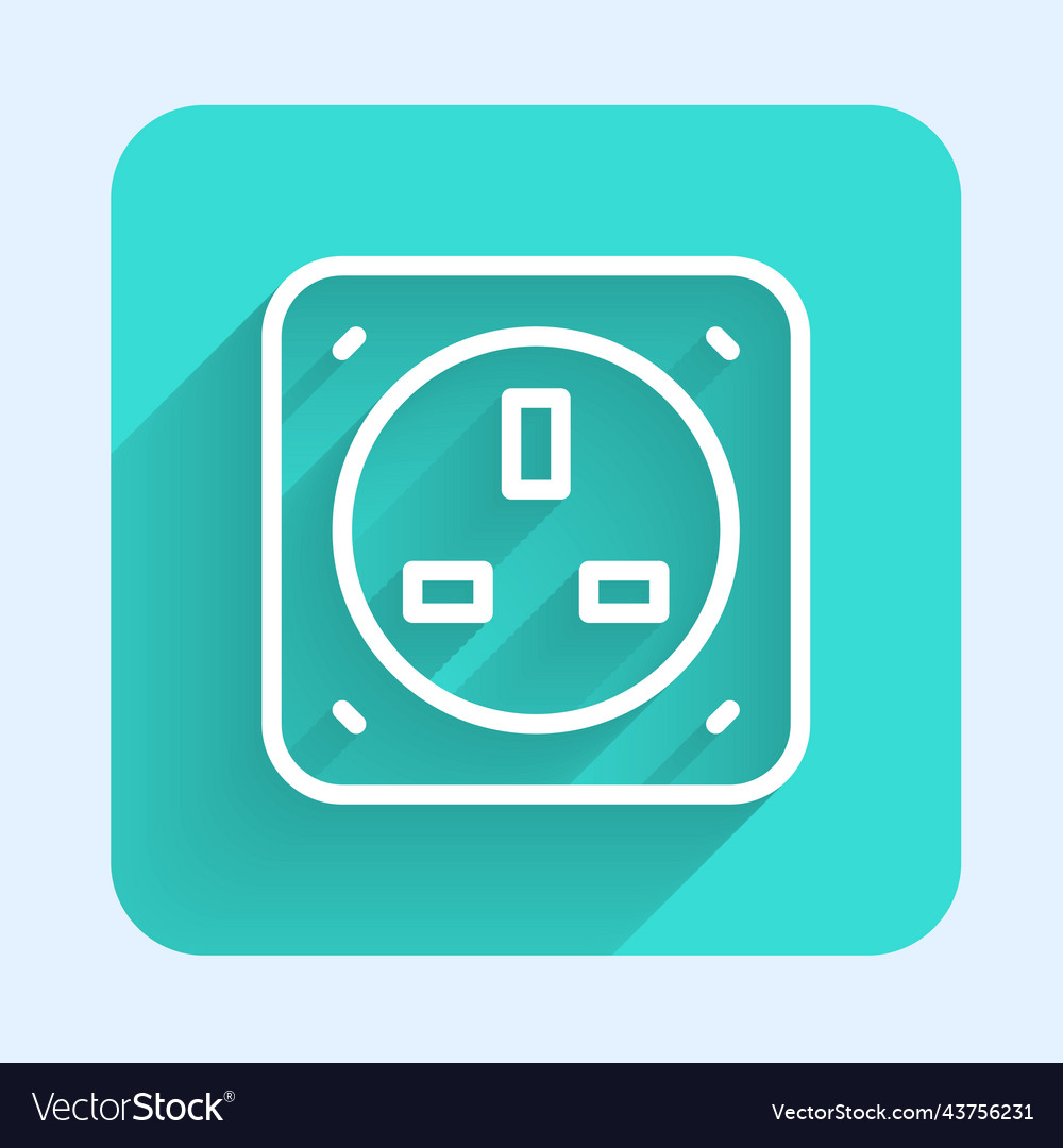 White line electrical outlet icon isolated Vector Image