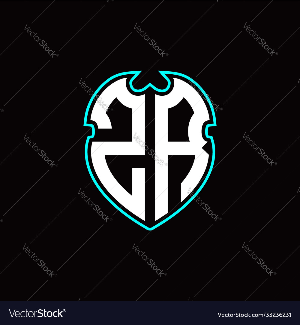 Z r initial logo design with a shield shape vector image Z r initial logo design with a shield shape