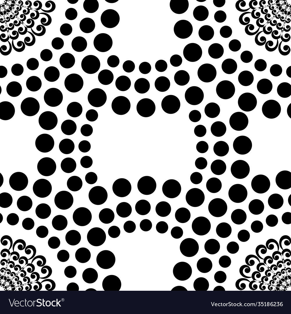 Black seamless pattern design with dots Vector Image Black seamless pattern design with dots