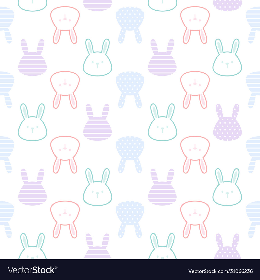 Cute rabbit seamless pattern background vector image Cute rabbit seamless pattern background