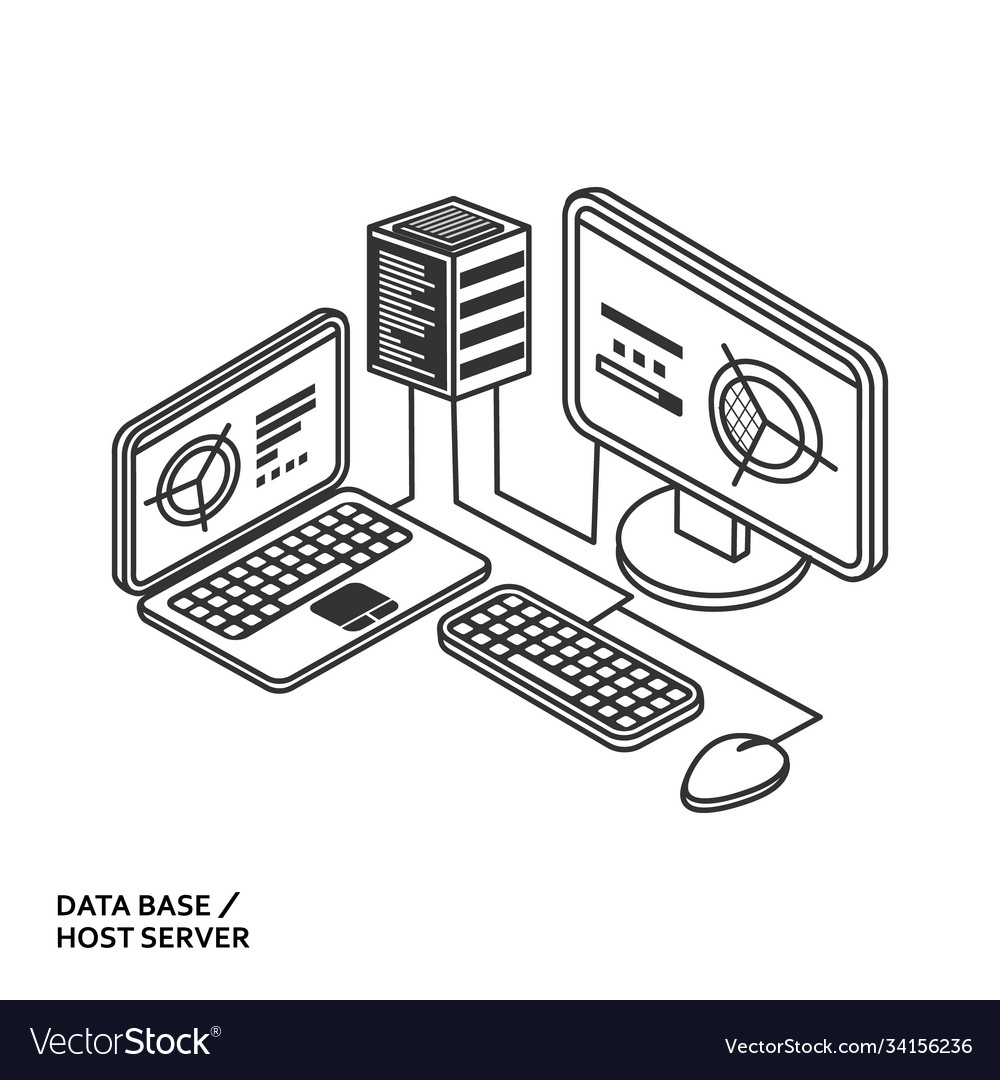 Data base and host server isometric line design