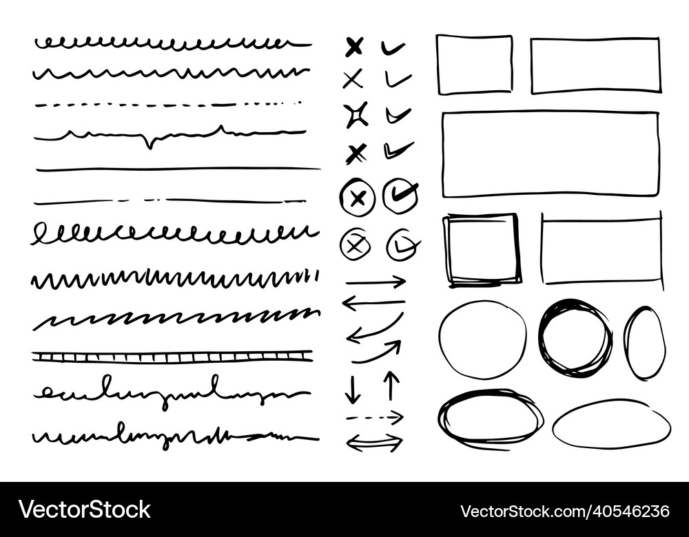Doodle design elements hand drawn arrows Vector Image