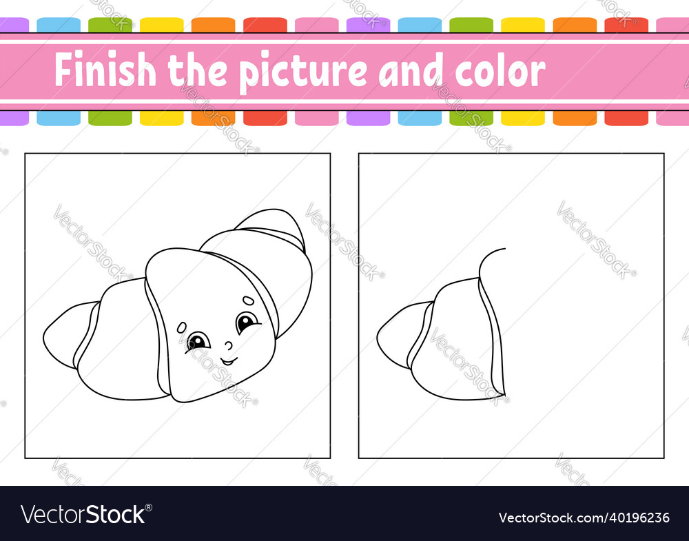 Finish the picture and color cartoon character