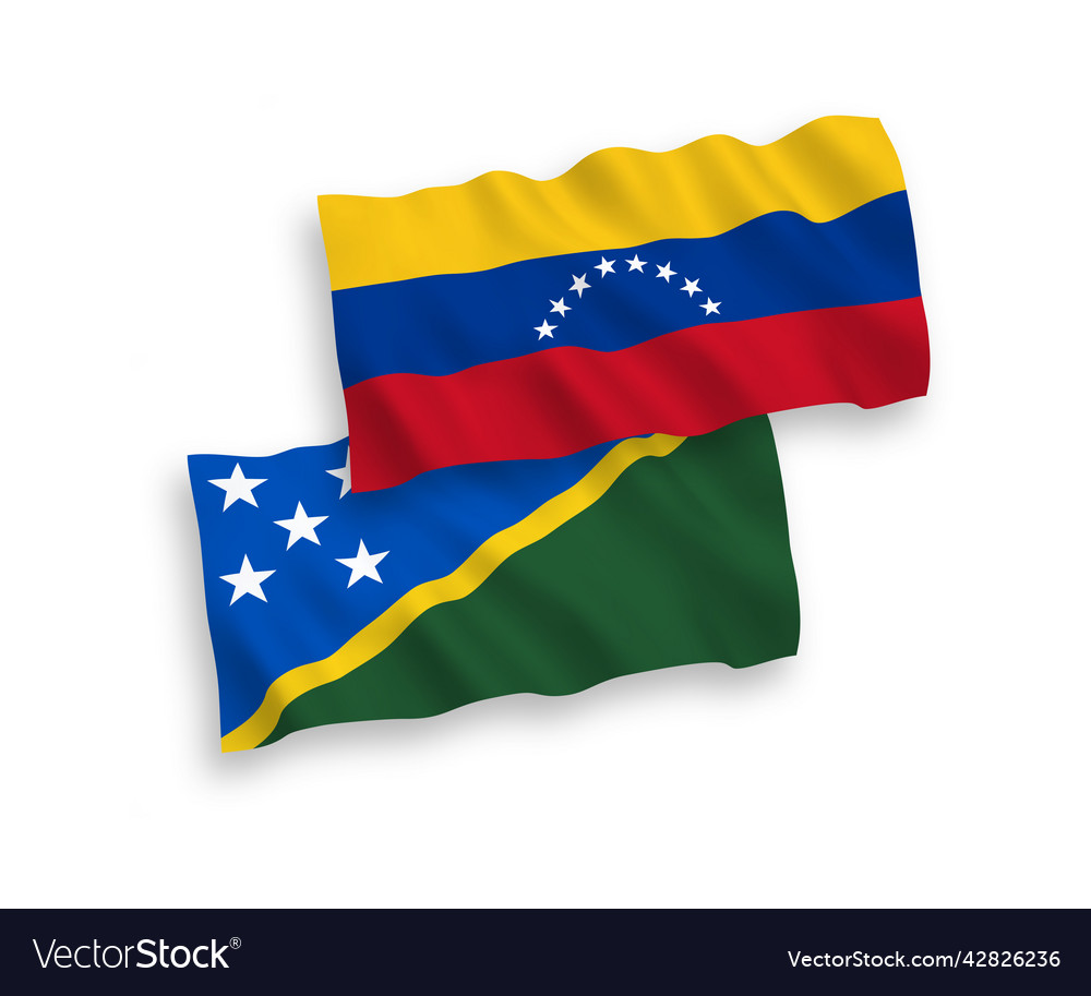 Flags of venezuela and solomon islands on a white Vector Image Flags of venezuela and solomon islands on a white