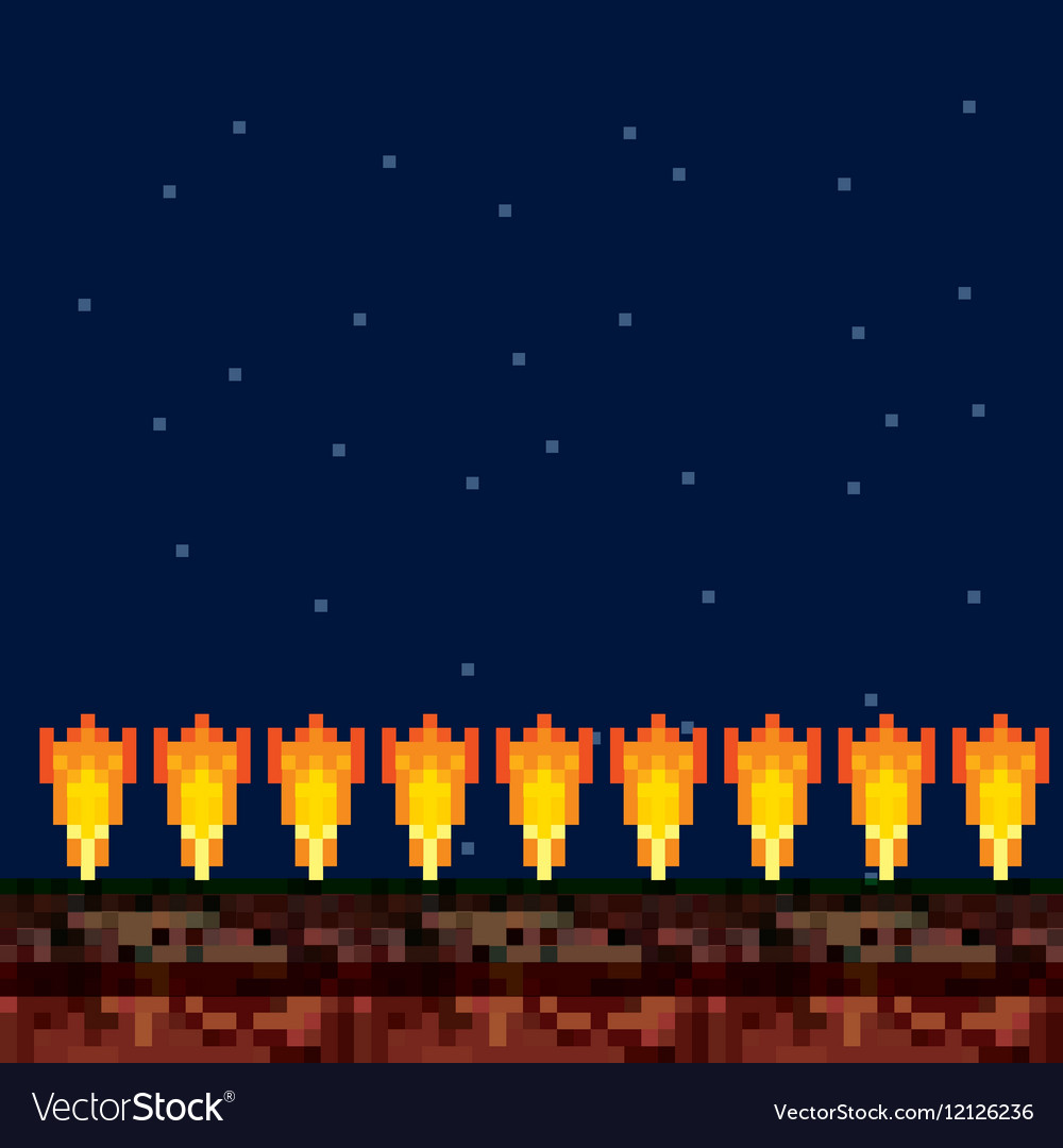 Game scene pixelated background Royalty Free Vector Image