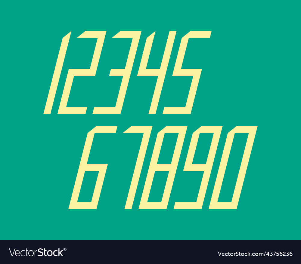 Geometric font line digital effect design numbers