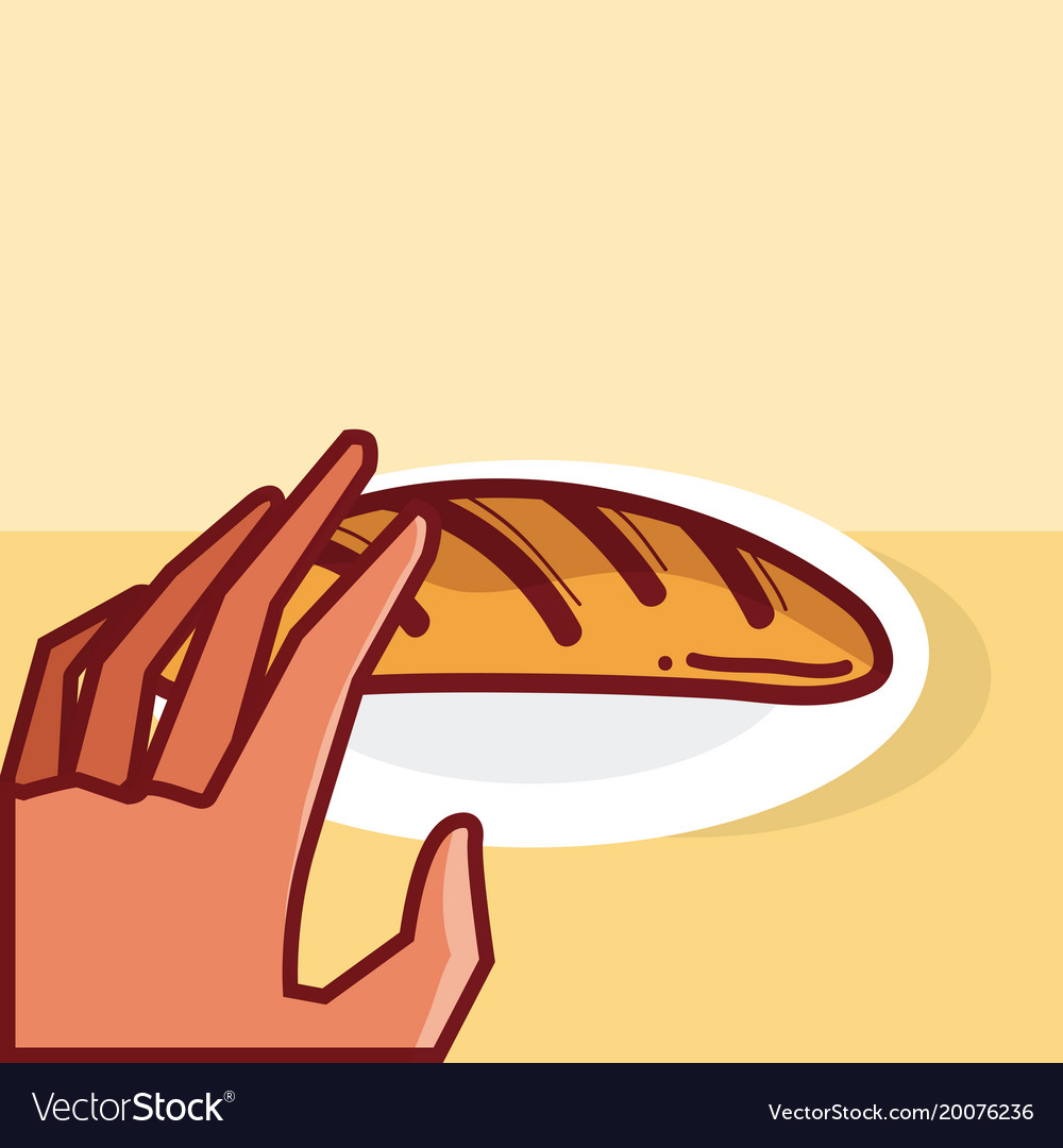 Hand holding bread