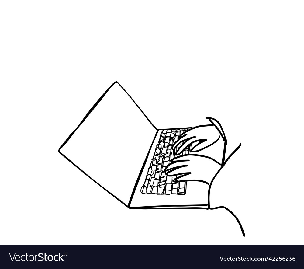 Hand work on computer drawn