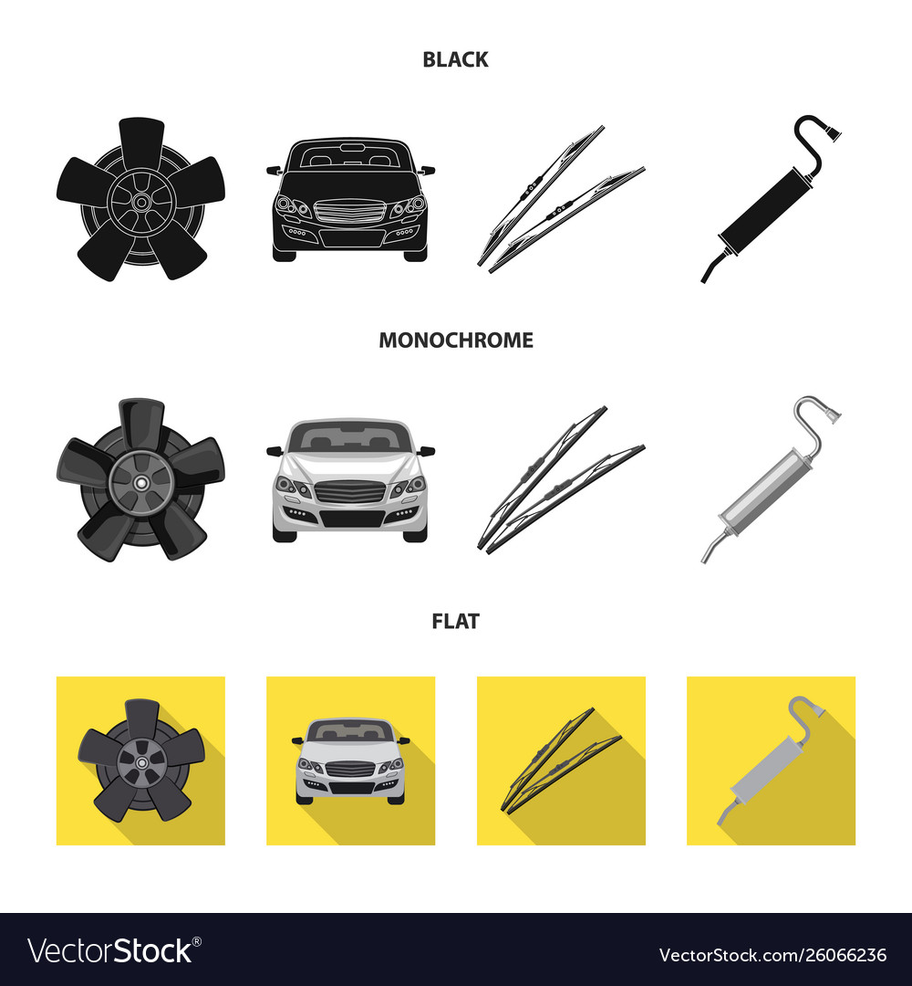 Isolierte Objekt Auto- und Teilzeichen-Set vector image Isolierte Objekt Auto- und Teilzeichen-Set