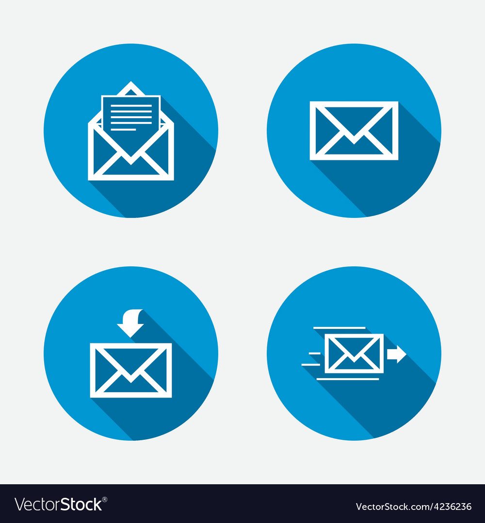Mail envelope icons message document symbols
