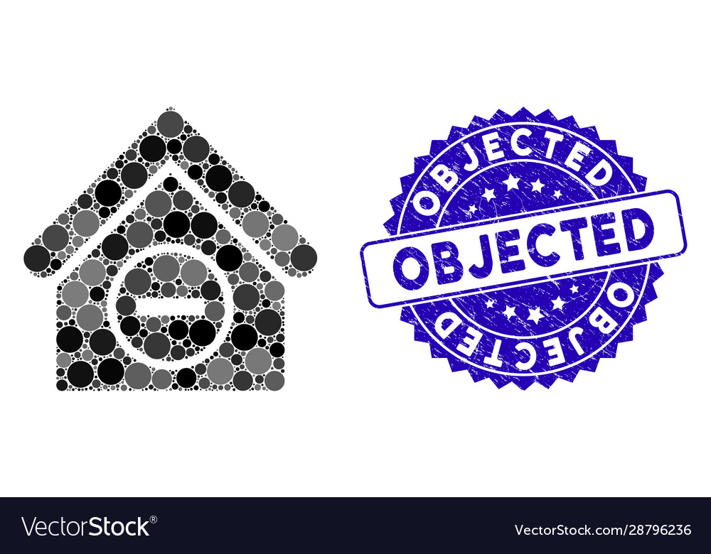Mosaic remove building icon with textured objected