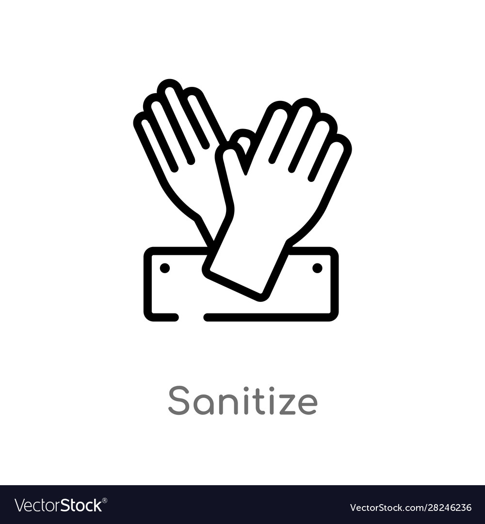 Outline sanitize icon isolated black simple line