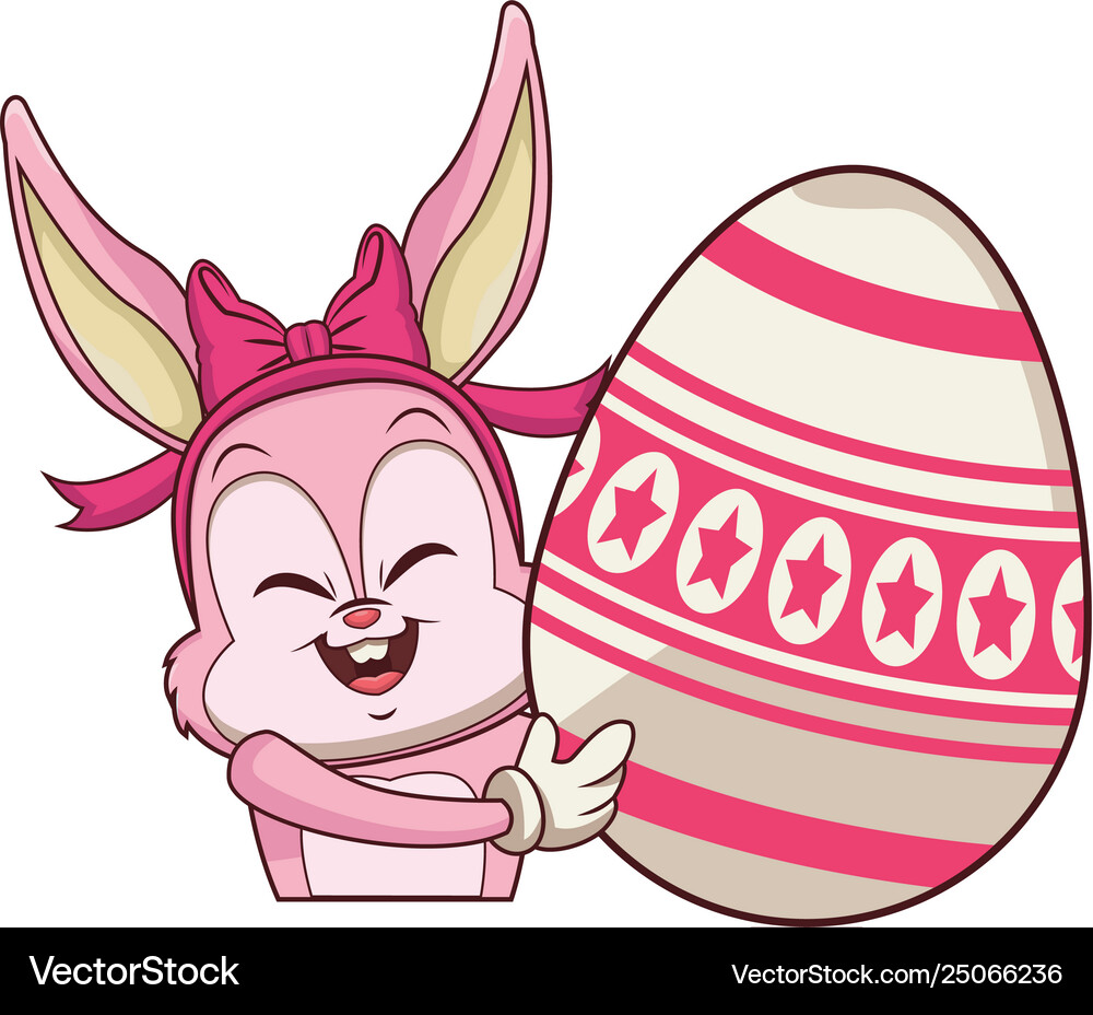 Rabbit with easter egg Royalty Free Vector Image