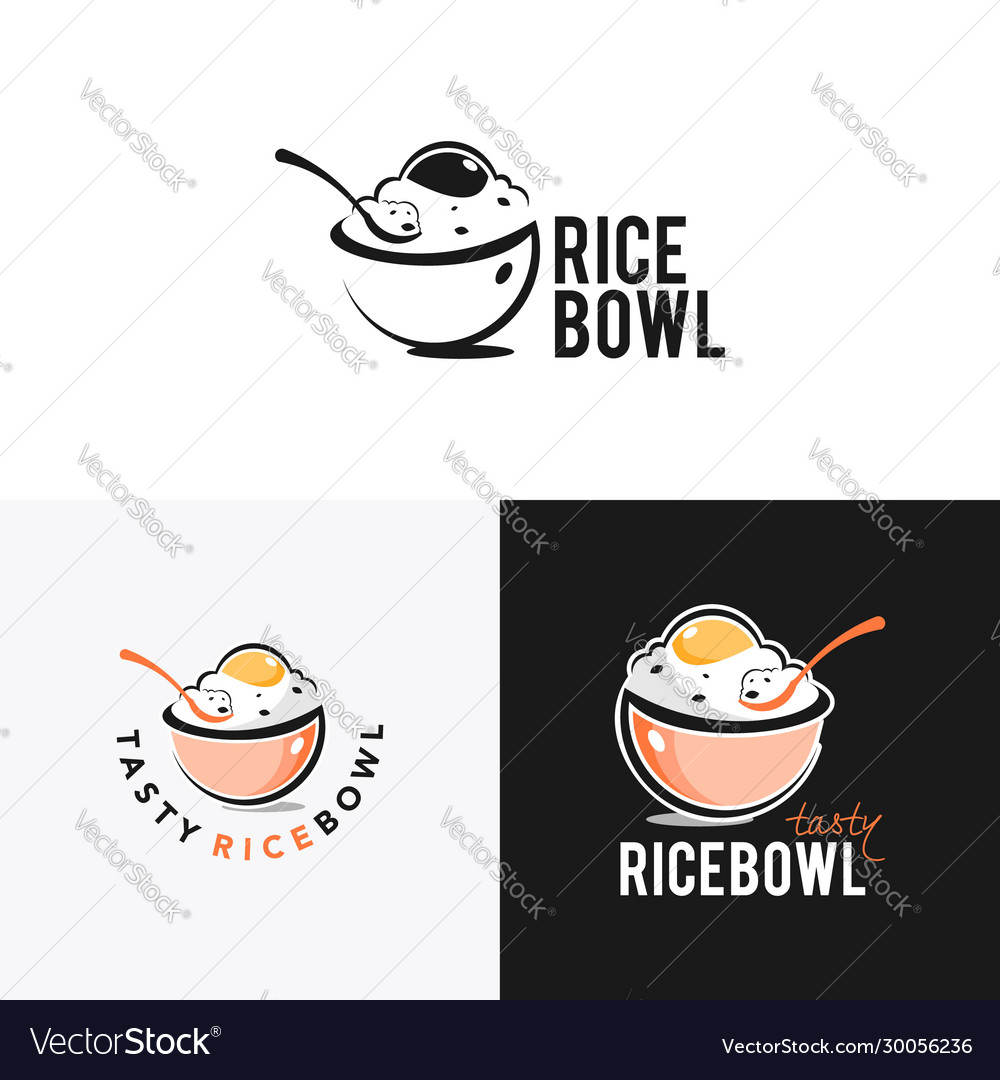 Rice bowl icon with spoon