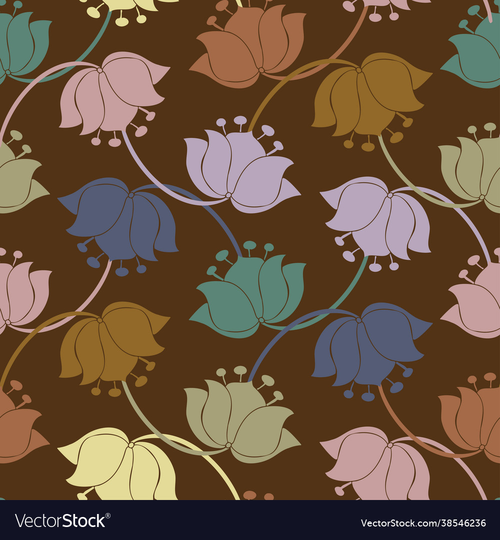 Seamless colorful design pattern botanical vector image Seamless colorful design pattern botanical