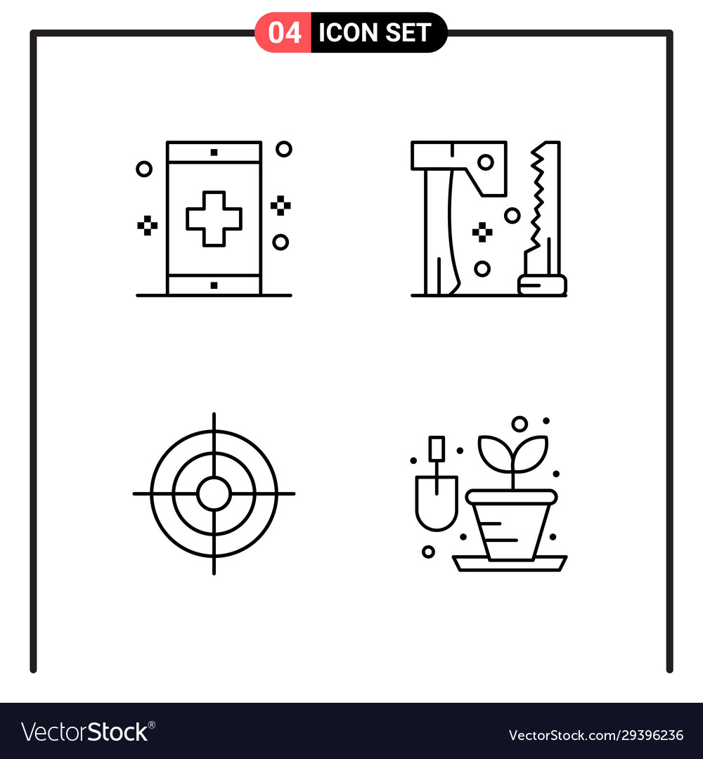 Set 4 line style icons for web and mobile vector image Set 4 line style icons for web and mobile
