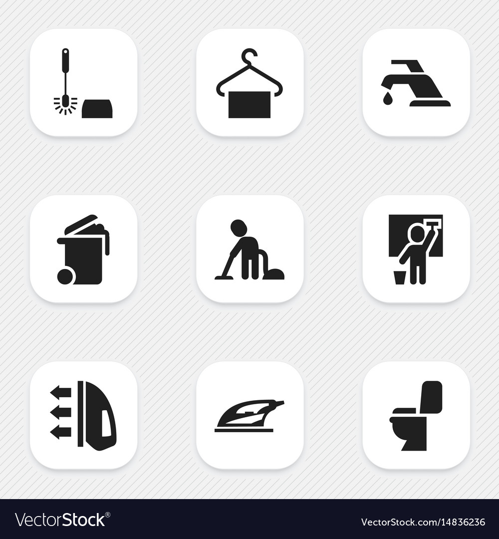 Set of 9 editable cleanup icons includes symbols