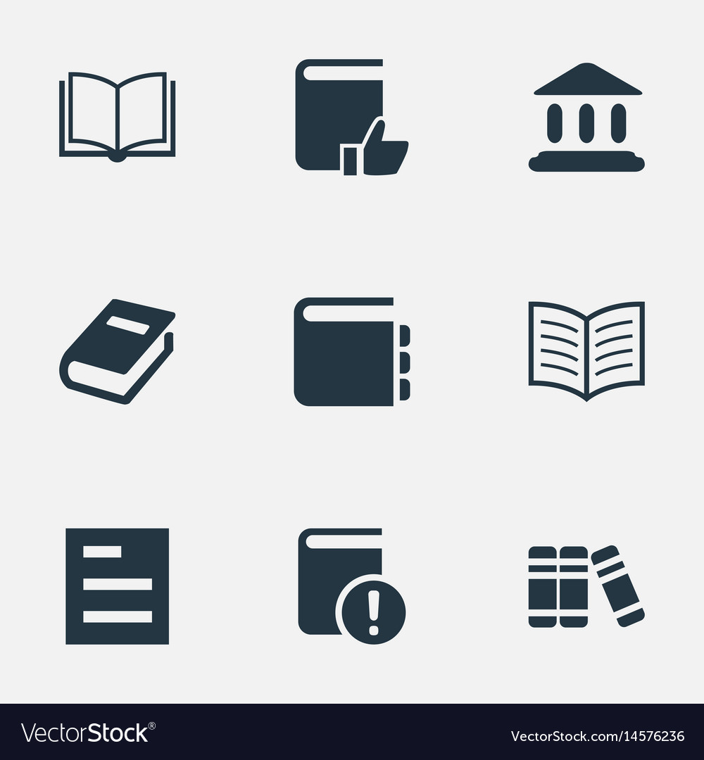 Set of simple reading icons