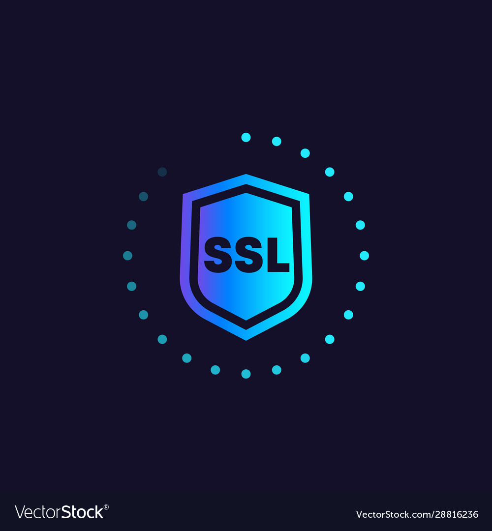 Ssl secure icon with shield