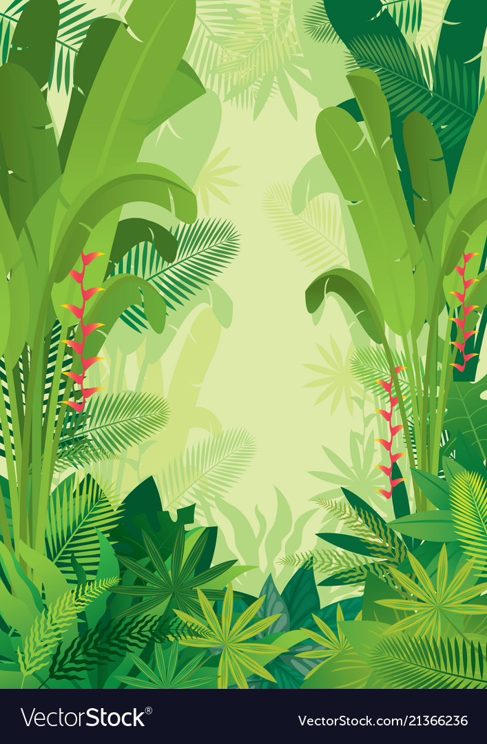 Tropical jungle light background Royalty Free Vector Image