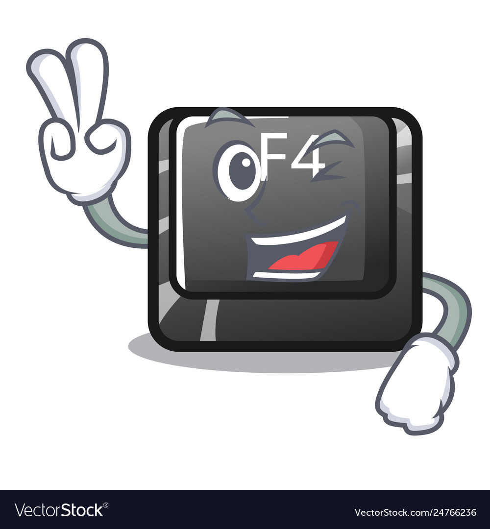 Two finger button f4 isolated with character