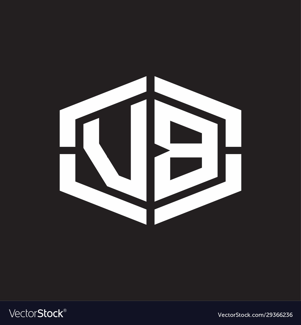 Vb logo monogram with hexagon shape and piece