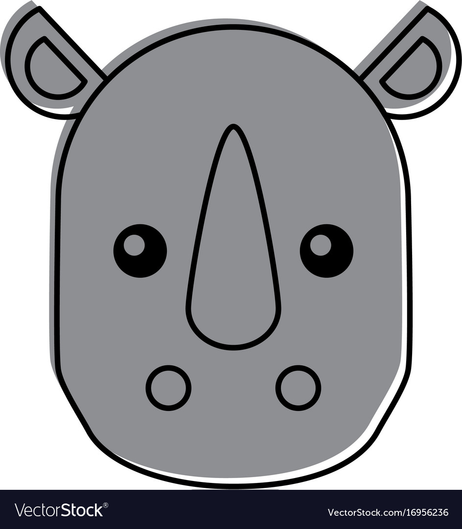 Wild rhinoceros isolated icon