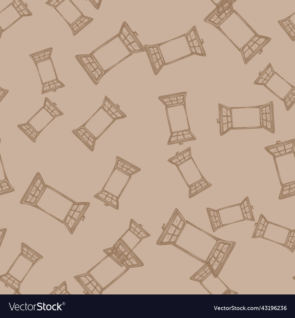 Windows engraved seamless pattern retro frame