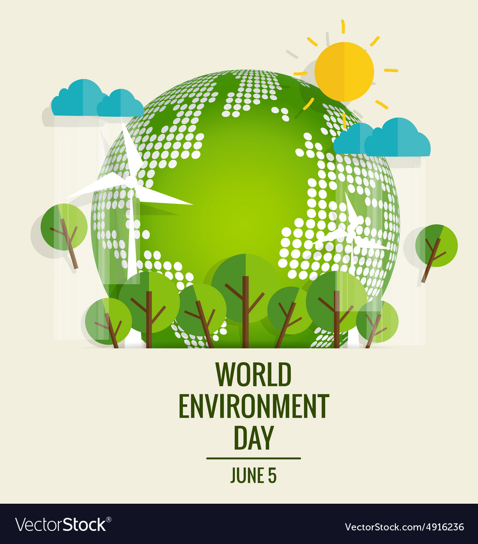 World environment day concept green eco earth Vector Image