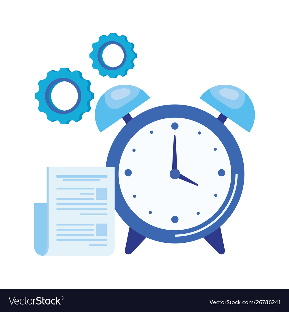 Alarm clock with document file vector image Alarm clock with document file