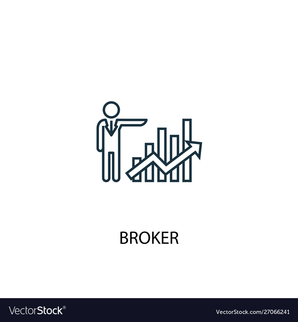 Broker concept line icon simple element
