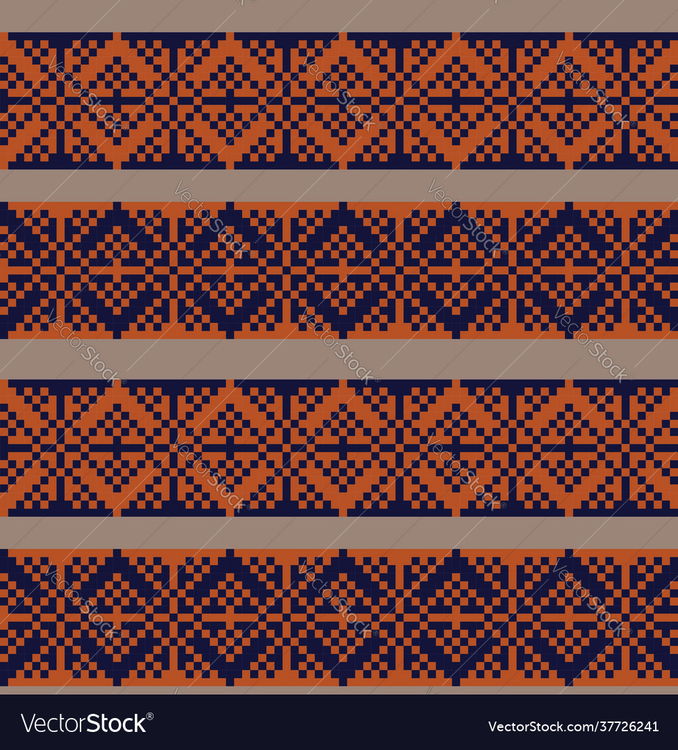Brown christmas fair isle seamless pattern vector image Brown christmas fair isle seamless pattern