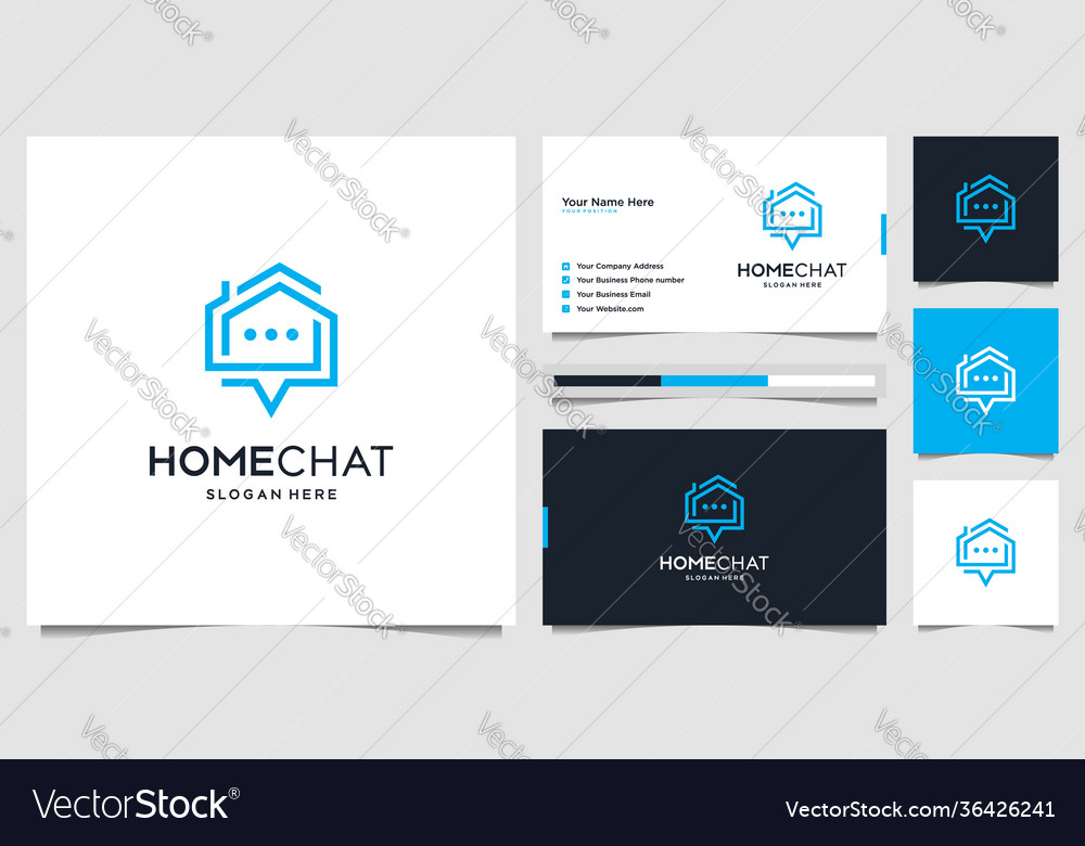 Creative home chat combine icon talk