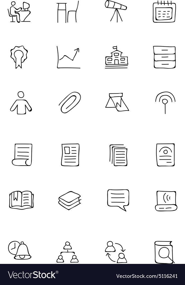 Education hand drawn doodle icons 6