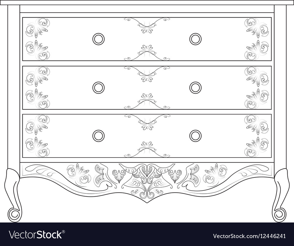 Elegant Commode with Damask Details