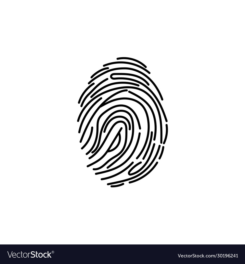 Fingerprint Scanner Icon Silhouette Royalty Free Vector