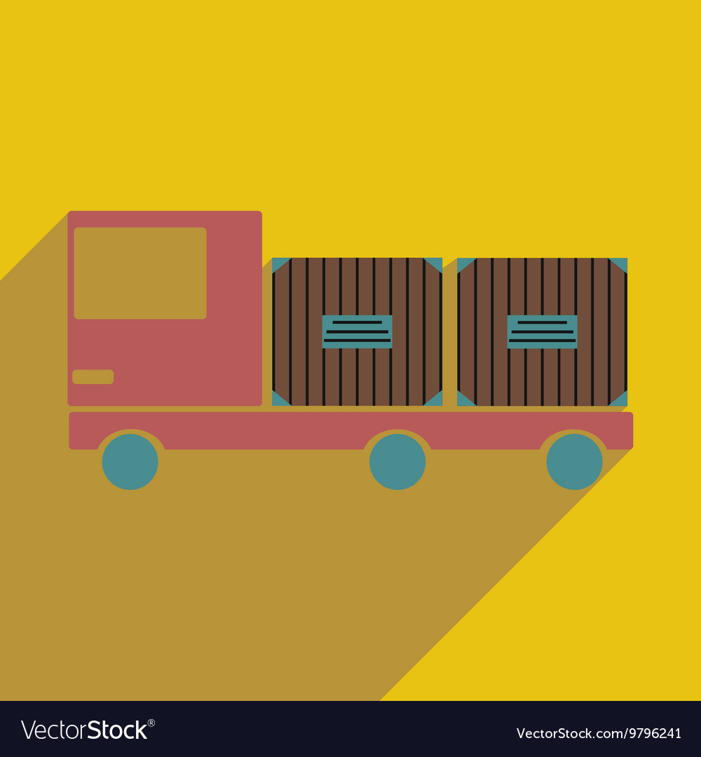 Flat with shadow icon and mobile application car