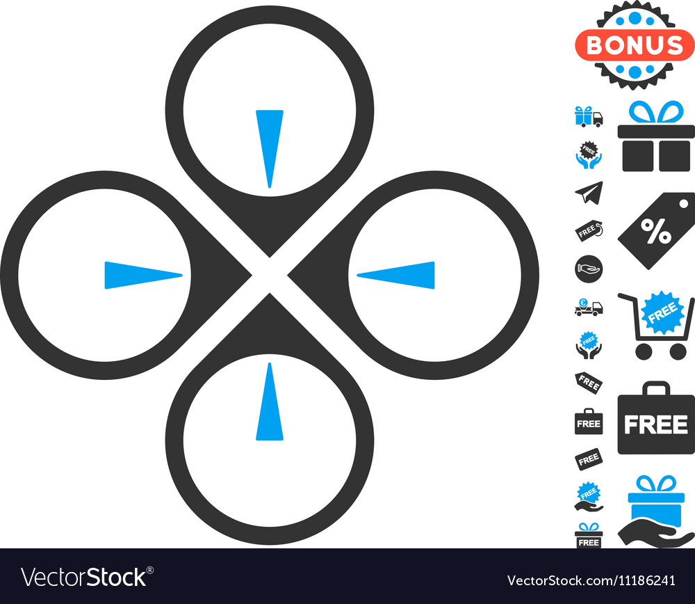 Fly drone icon with free bonus