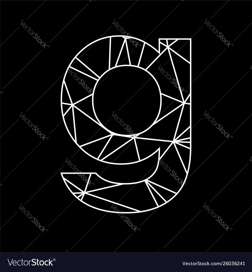 G geometric triangle blockchain font vector image G geometric triangle blockchain font