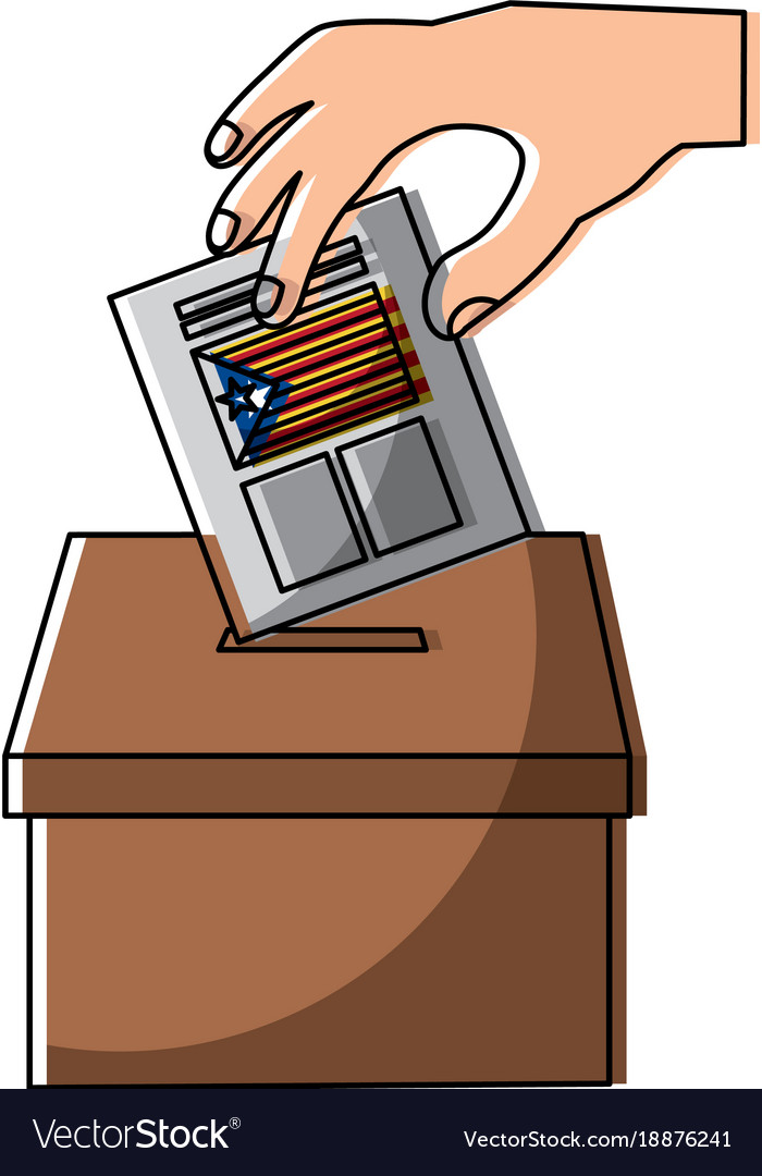 Hand inserting a paper ballot voting