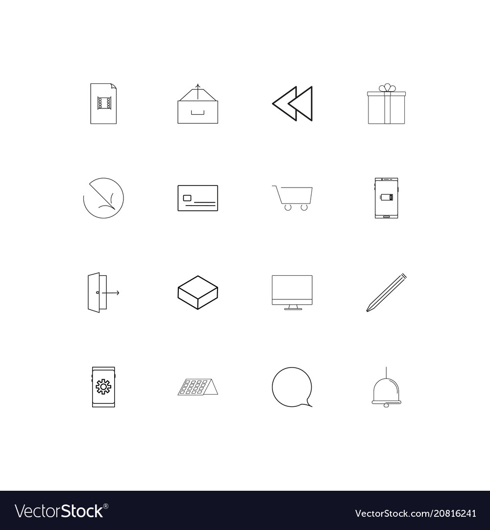 Interface linear thin icons set outlined simple