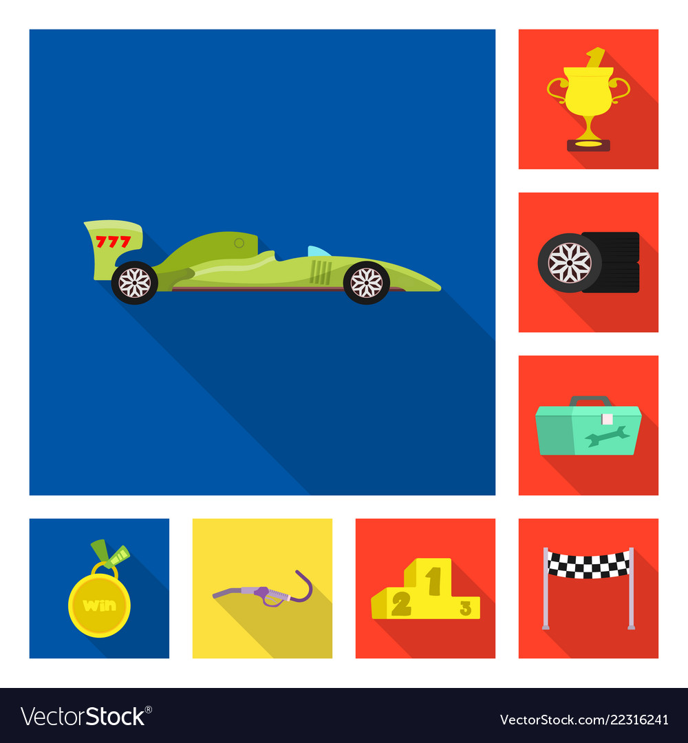 Isolated object of car and rally symbol set Vector Image Isolated object of car and rally symbol set