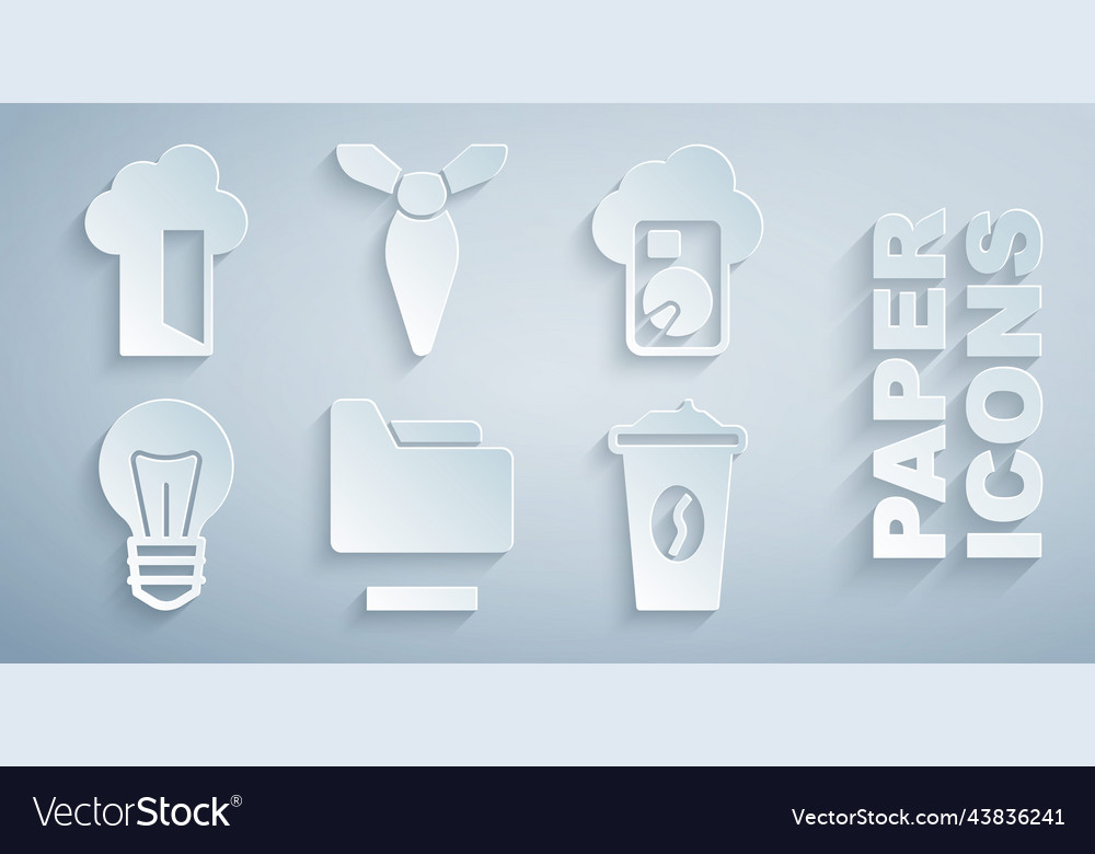 Set document folder cloud database light bulb vector image Set document folder cloud database light bulb