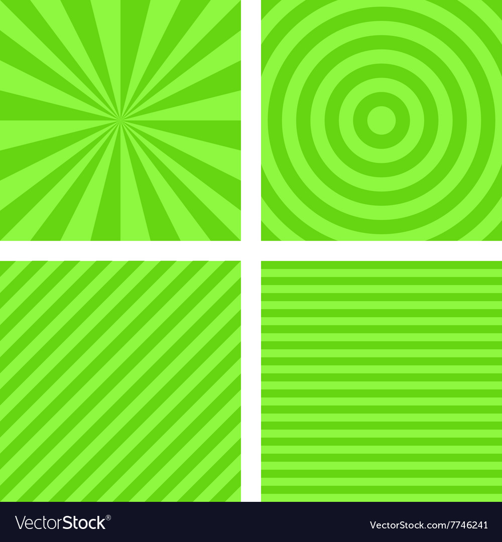 Simple lime color striped pattern set