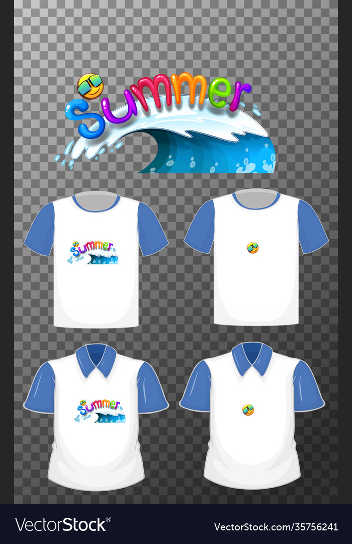 Summer font logo with many types shirts