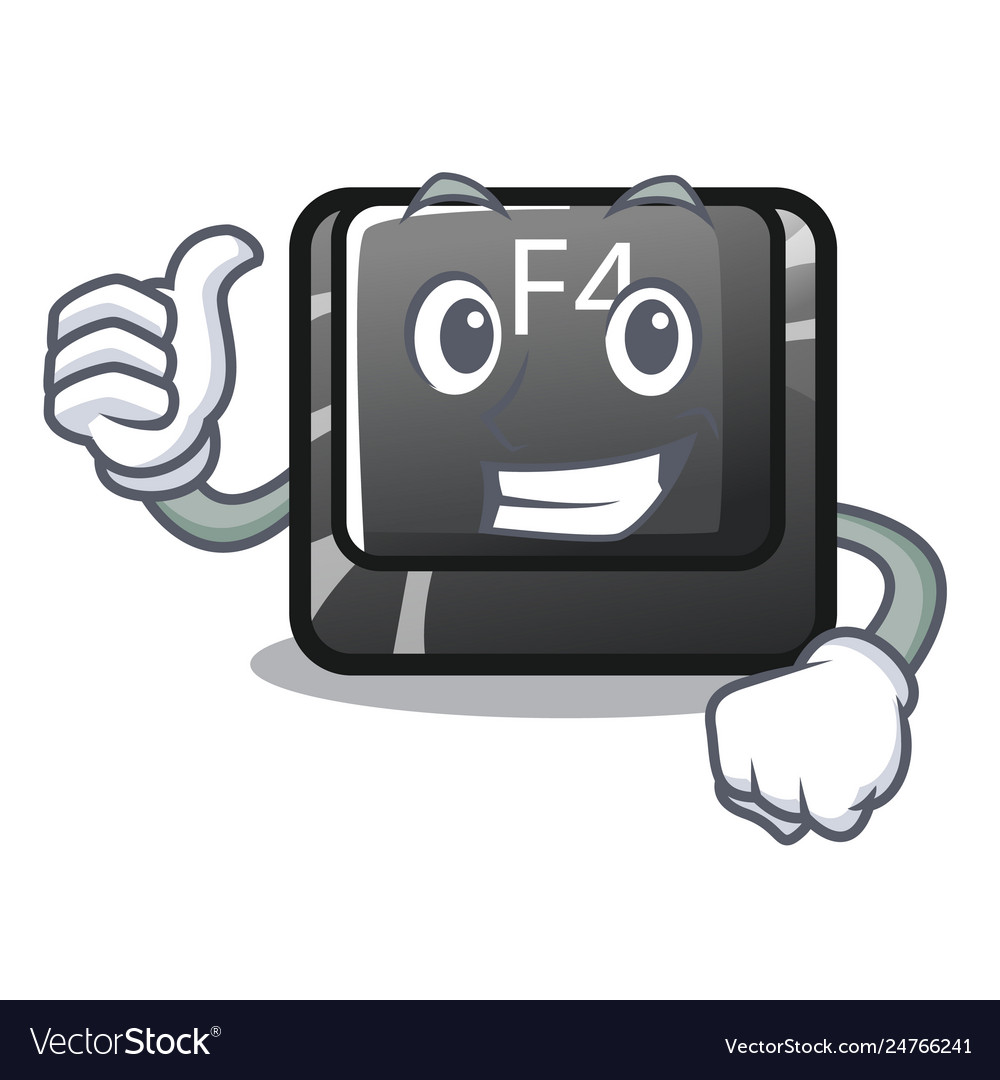Thumbs up button f4 isolated with character