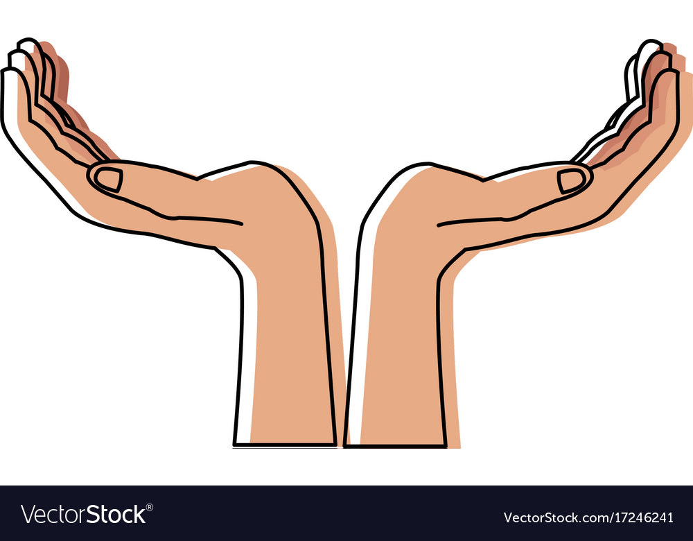 Two Hands Support Help Gesture Symbol Royalty Free Vector