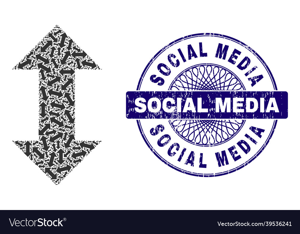 Vertical exchange arrows recursion collage vector image Vertical exchange arrows recursion collage